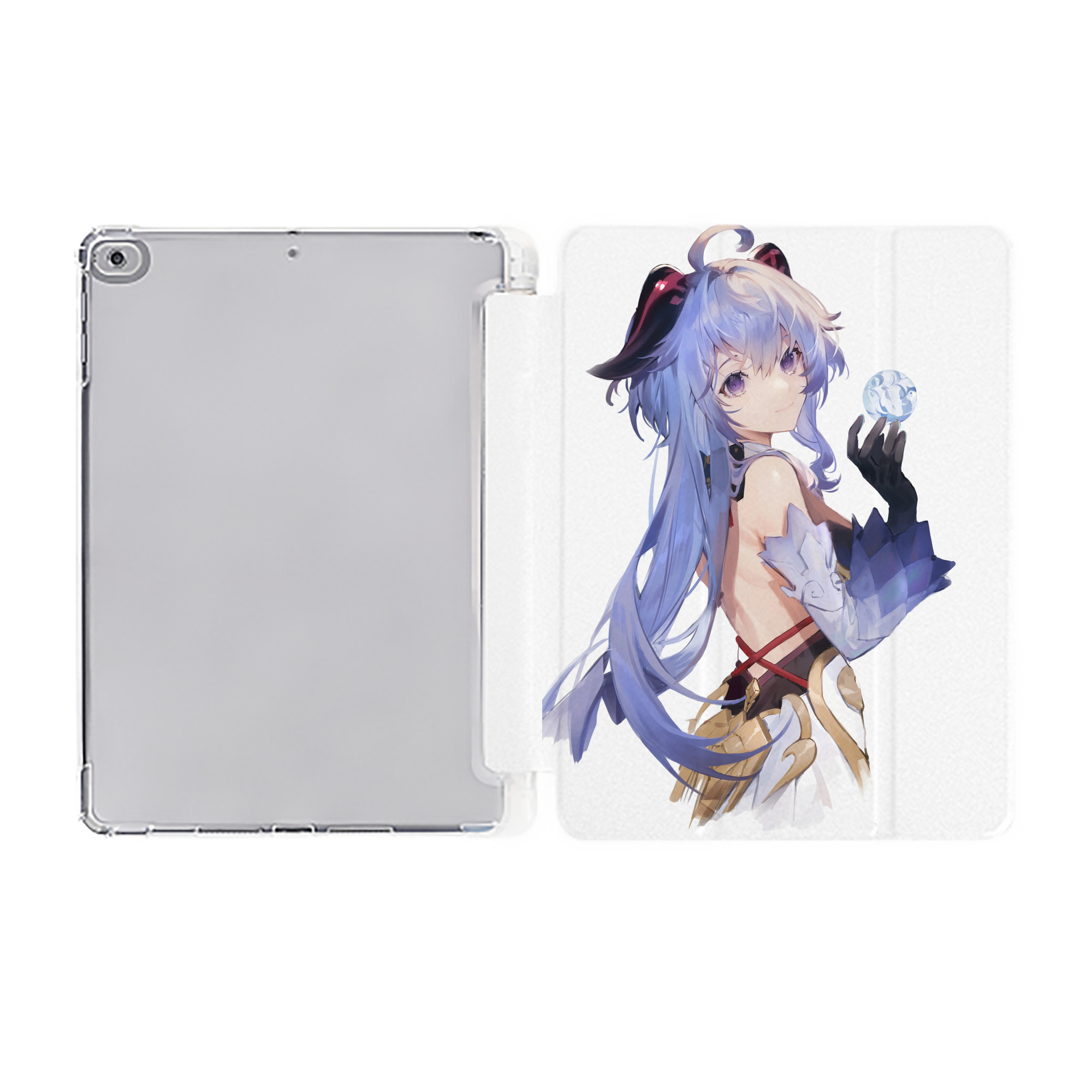 げんし神 甘雨 かんう genshin Ganyu IPad ケース ペン収納付き 三つ折りスタンド PUレザー×シリコン 対応機種9.5/10.5/10.9インチ